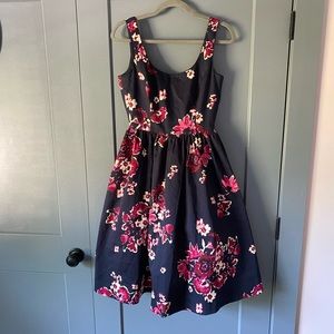 Navy floral Donna Morgan fit and flare dress